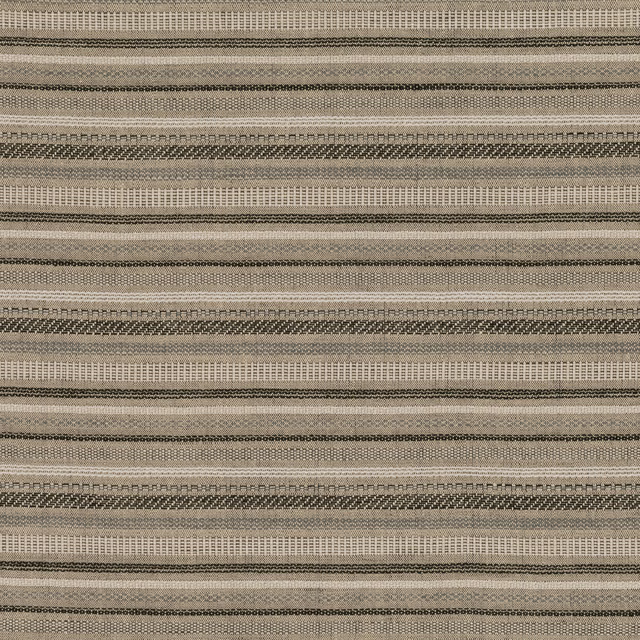 Warm wheat textile with taupe, charcoal and cream horizontal woven bands