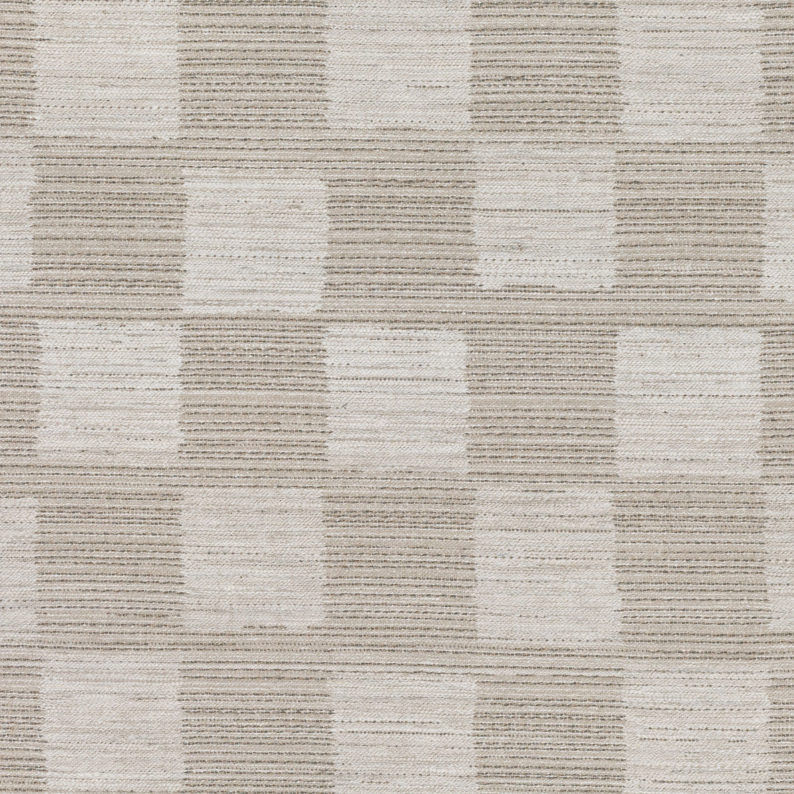 Pale greige Kente weave with softly irregular horizontal-striped checks