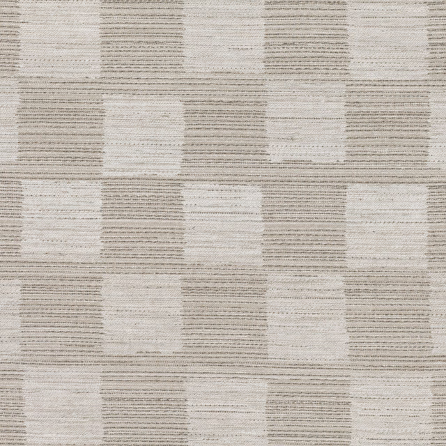 Pale greige Kente weave with softly irregular horizontal-striped checks
