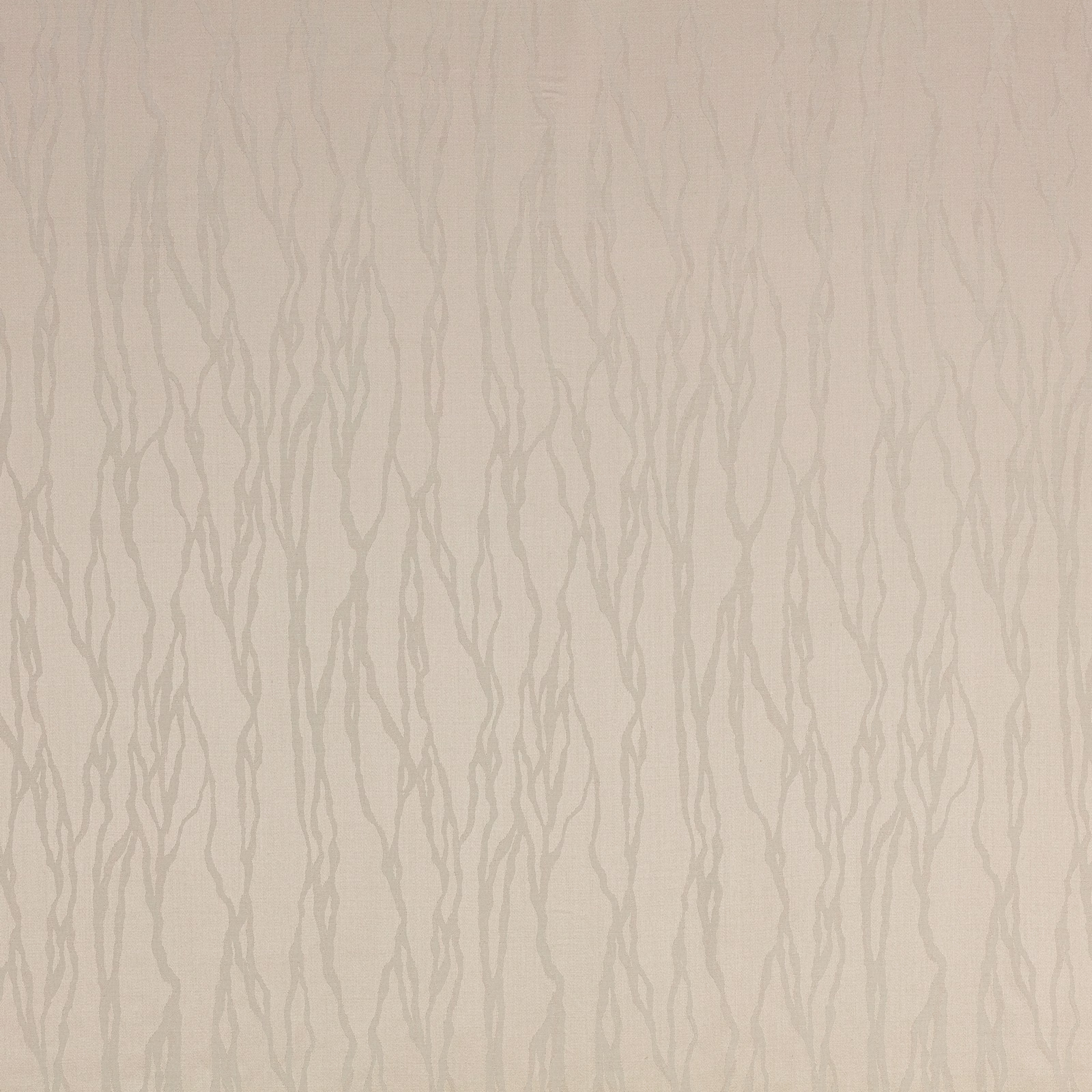 Pale vellum-beige fabric with delicate taupe-grey vertical rivulet tracery
