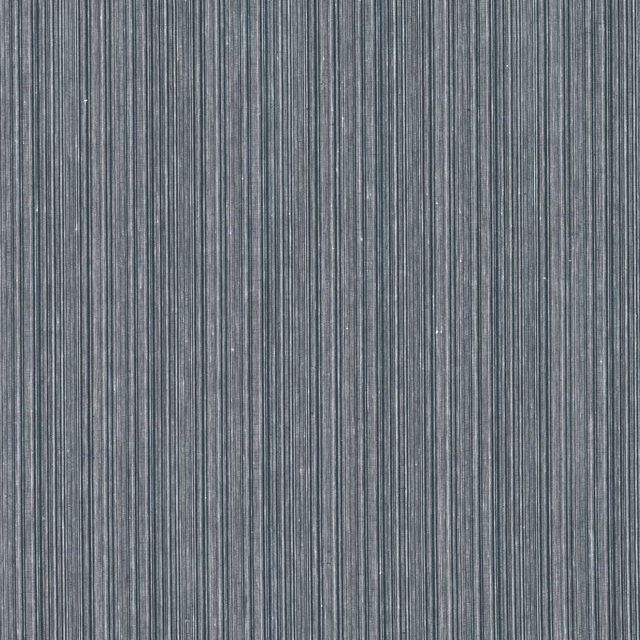 Deep indigo fabric with fine blue-grey vertical ribs and subtly varied woven texture