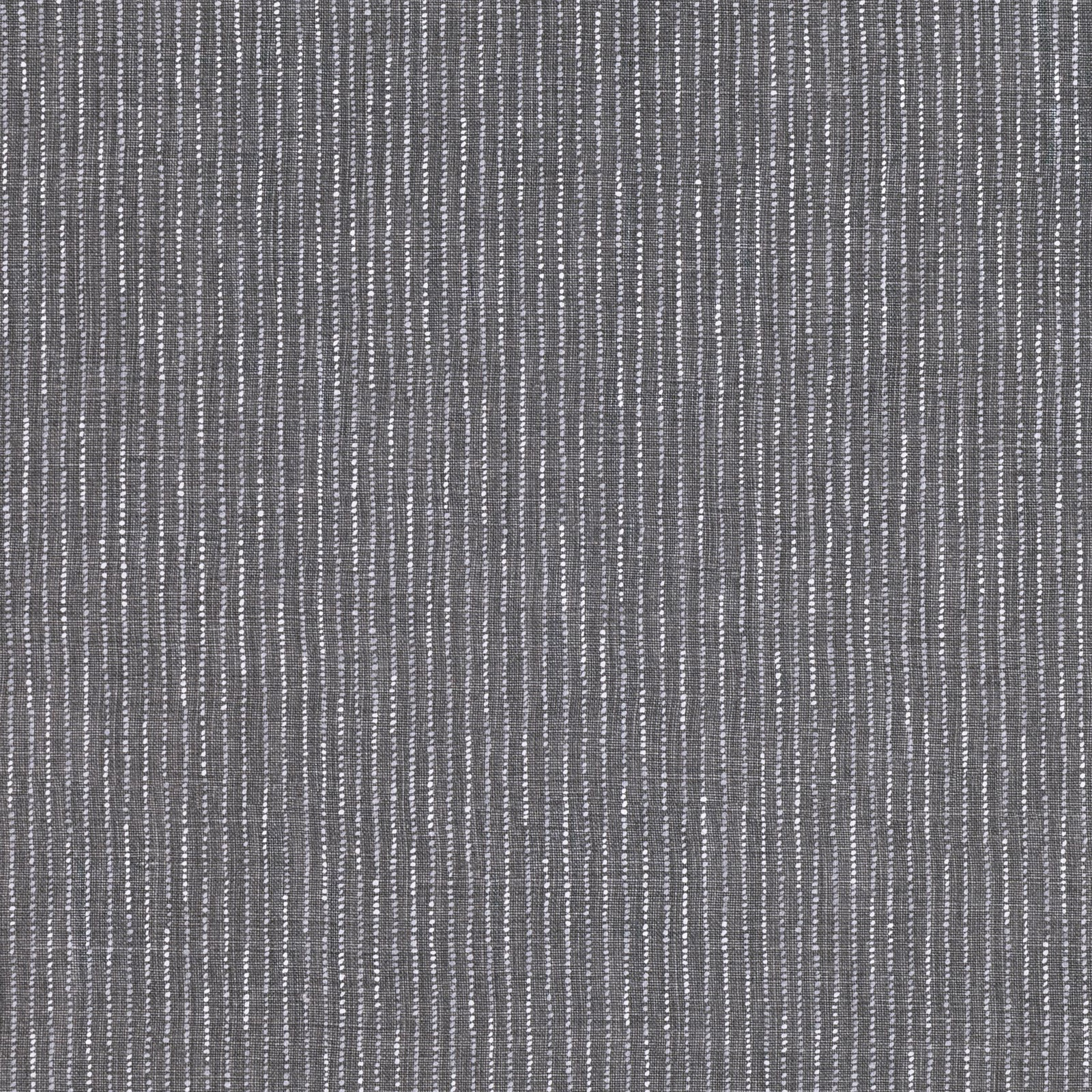 Cool carbon grey textile with fine pale vertical woven stripes and tactile texture