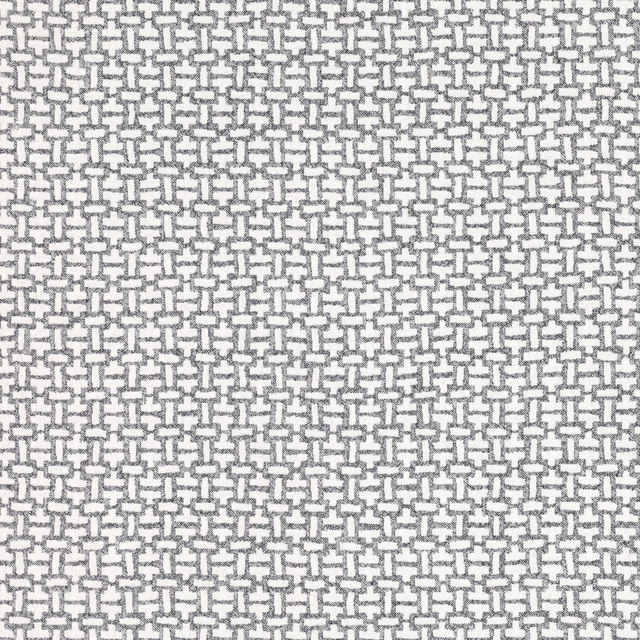 Cool blue-grey and ivory interlocking geometric weave with a softly nubby surface