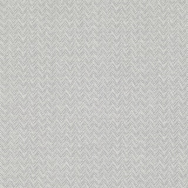 Close-up of soft dove-grey fabric with a fine woven chevron texture