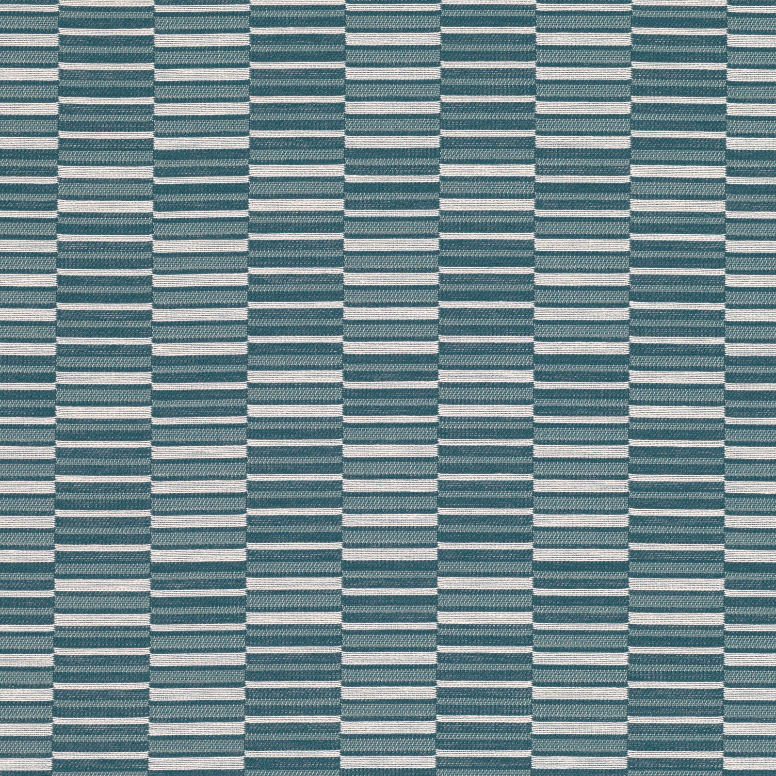 Muted Atlantic teal and ivory woven geometric bands with fine horizontal ridges