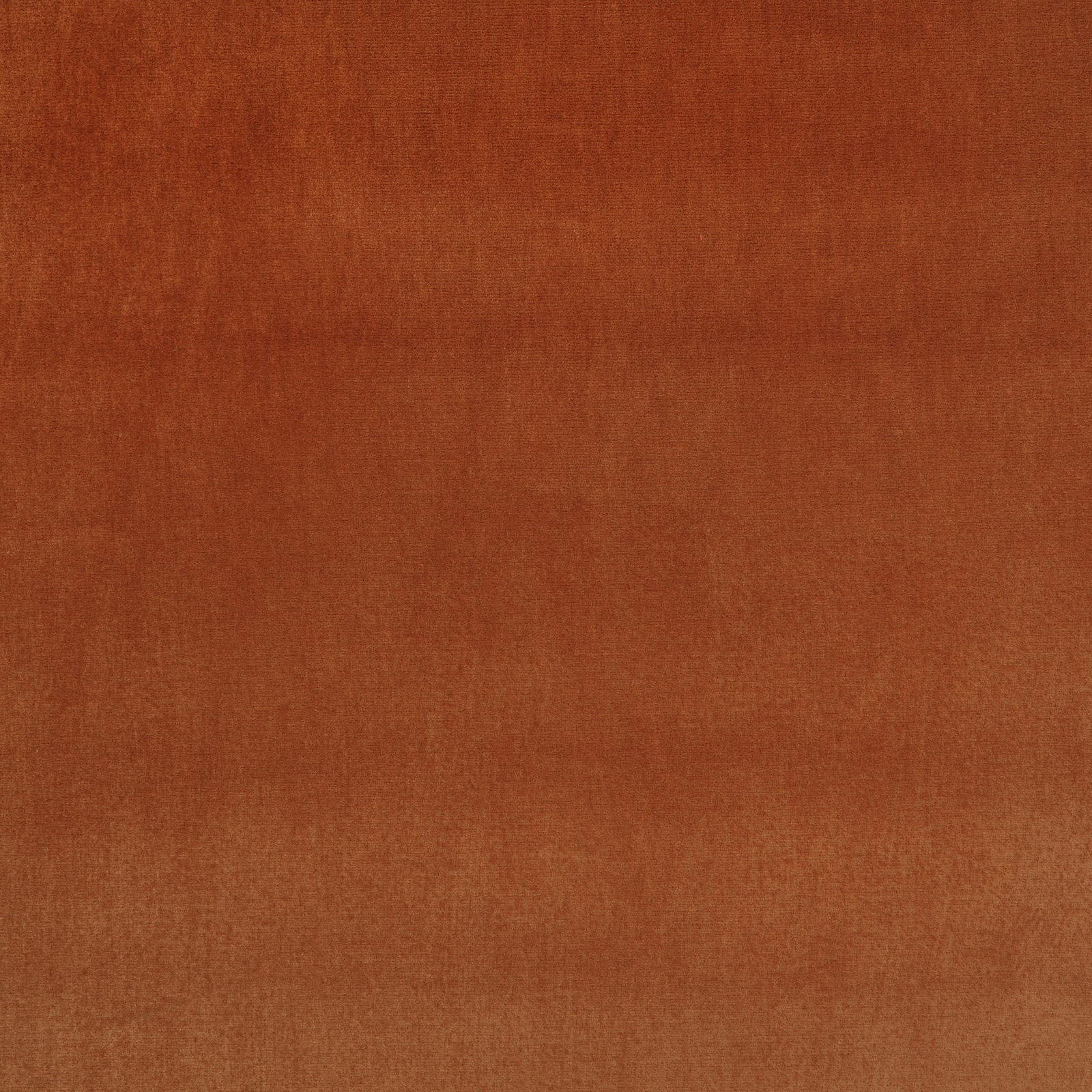 Deep burnt orange plain fabric with softly shaded, brushed-looking surface and subtle vertical grain
