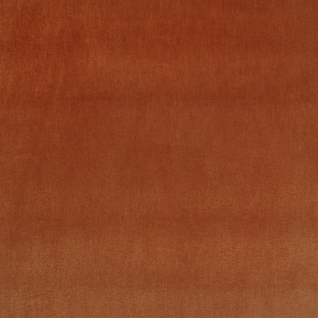 Deep burnt orange plain fabric with softly shaded, brushed-looking surface and subtle vertical grain