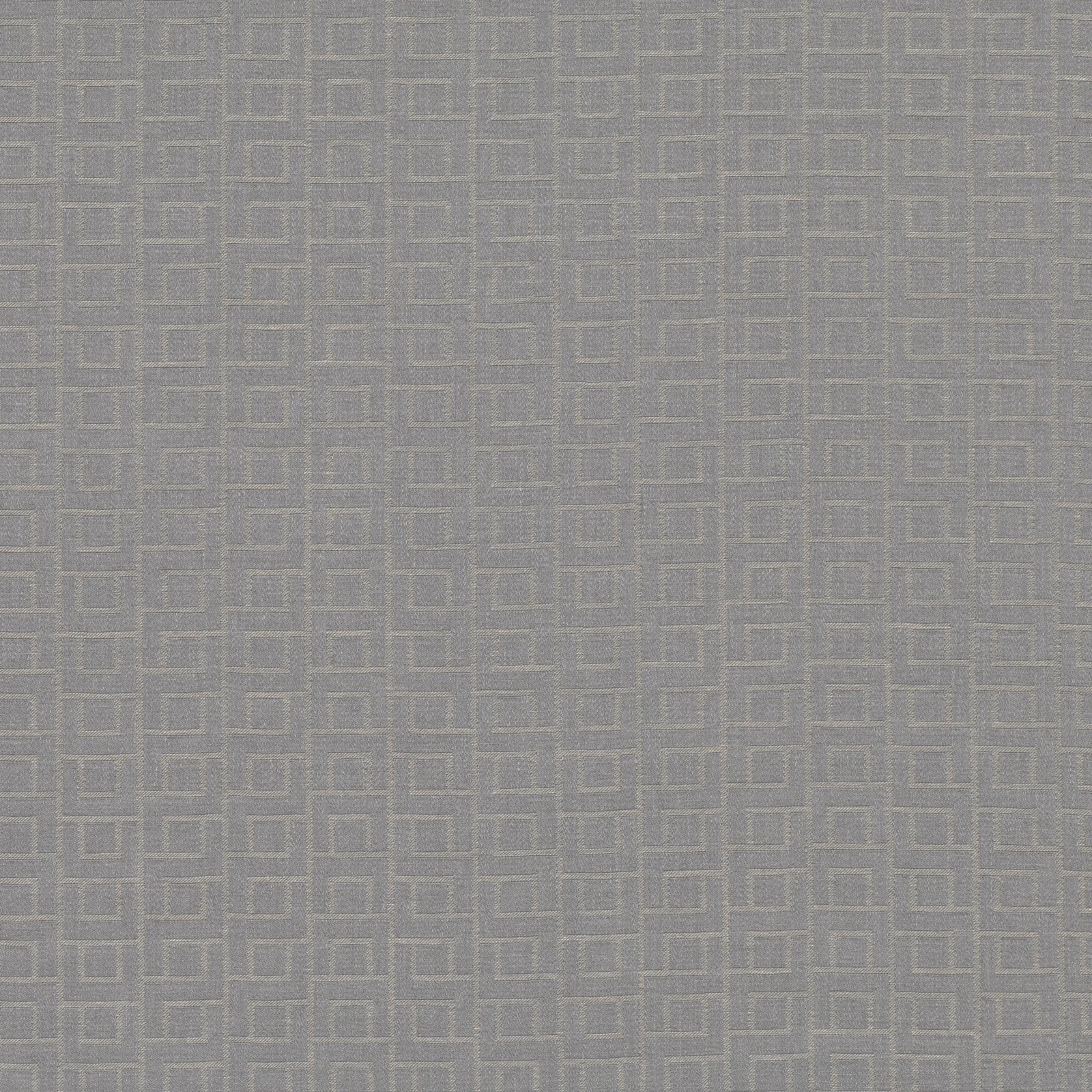 Cool grey woven fabric with fine interlocking rectangular lines and subtle texture