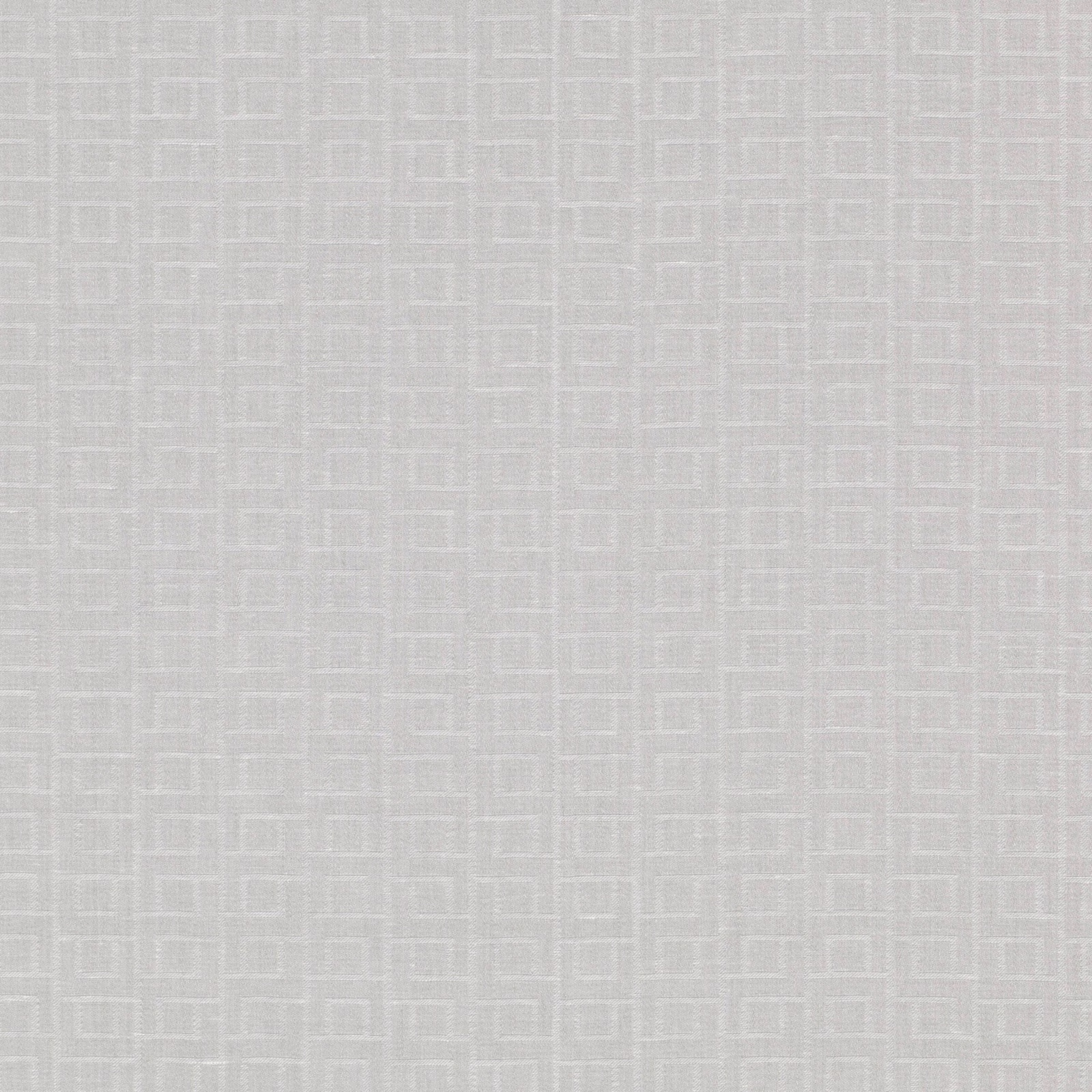 Pale Ocean Mist grey woven fabric with subtle interlocking rectangular lines