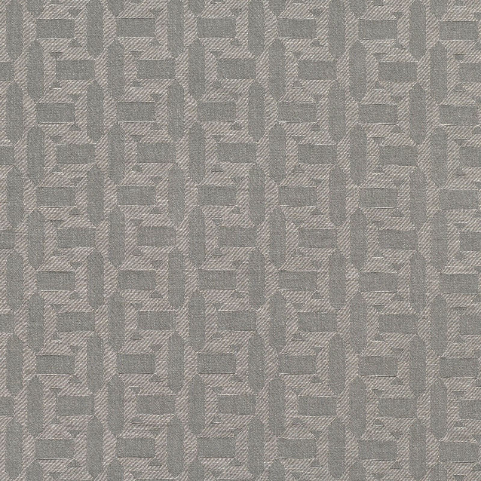 Cool gunmetal grey woven textile with interlocking blocks and softly varied texture
