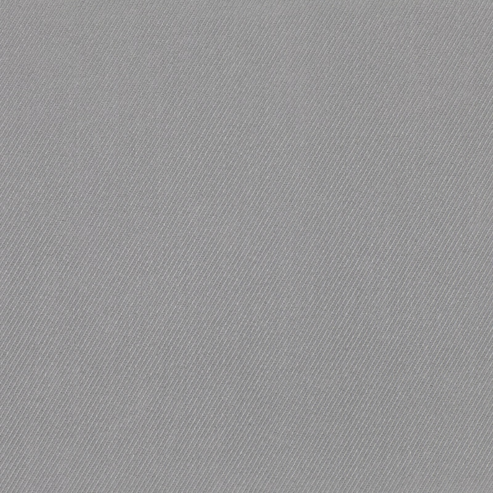 Cool mid-grey fabric with fine diagonal twill lines and a softly textured surface