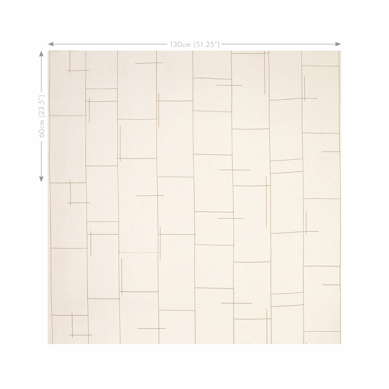 Pale ivory fabric with fine anthracite lines forming an irregular geometric grid