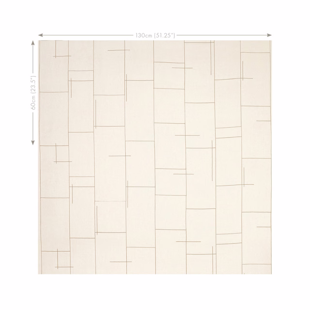 Pale ivory fabric with fine anthracite lines forming an irregular geometric grid