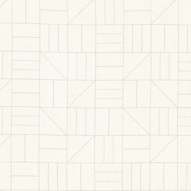 Soft snow-white fabric with delicate grey geometric blocks, grids and diagonal lines