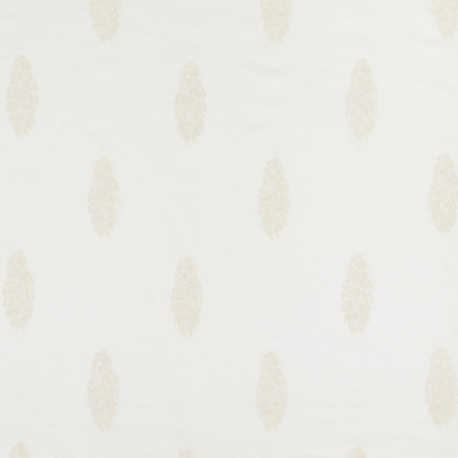 Warm ivory fabric with sparse pale beige elongated motifs in vertical rows