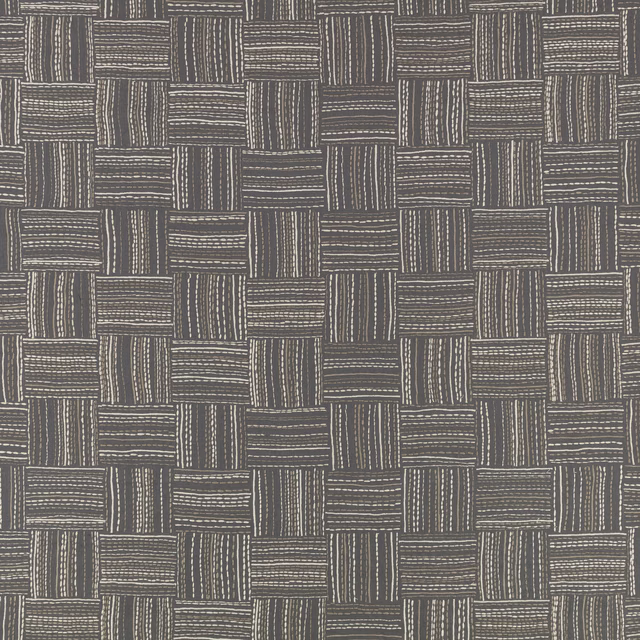 Anthracite grey textile with interlocking rectangles of fine horizontal and vertical lines