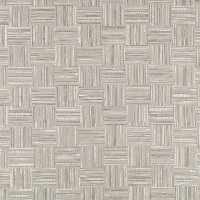 Pale flax-beige textile with alternating horizontal and vertical ribbed blocks