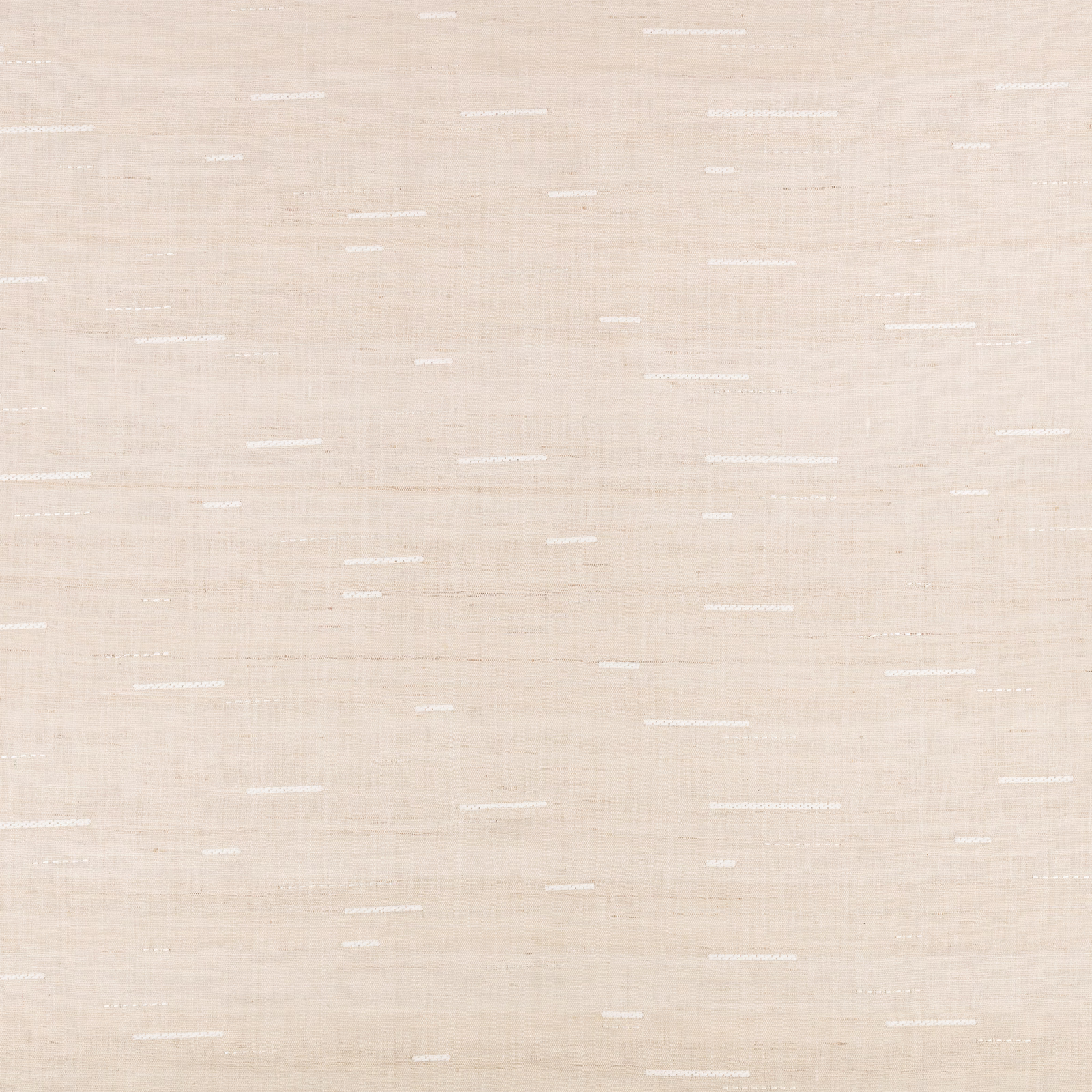 Pale white-sand weave with scattered short horizontal white marks and subtle slubs