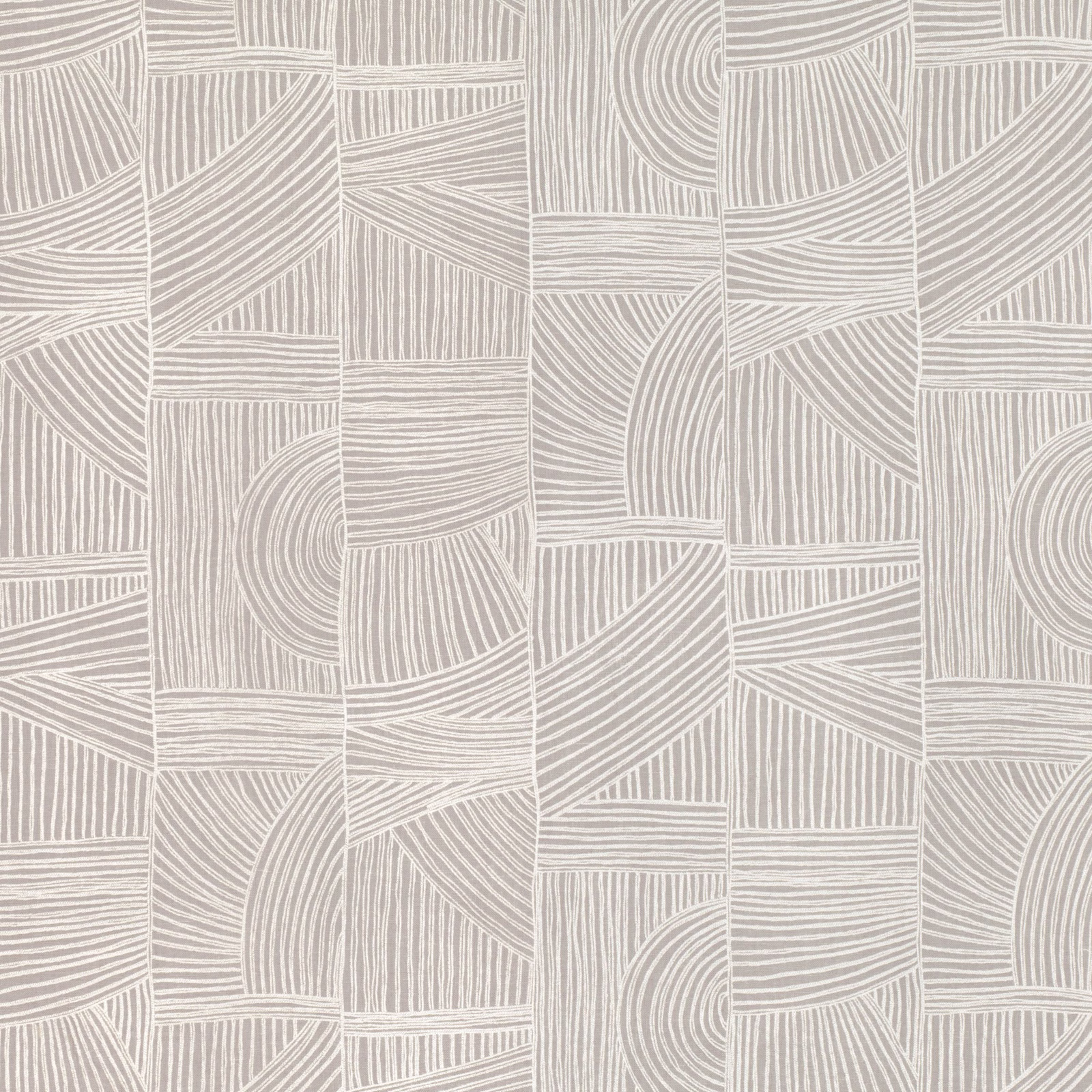 Pale silvery-grey textile with ivory woodgrain curves arranged in angular panels