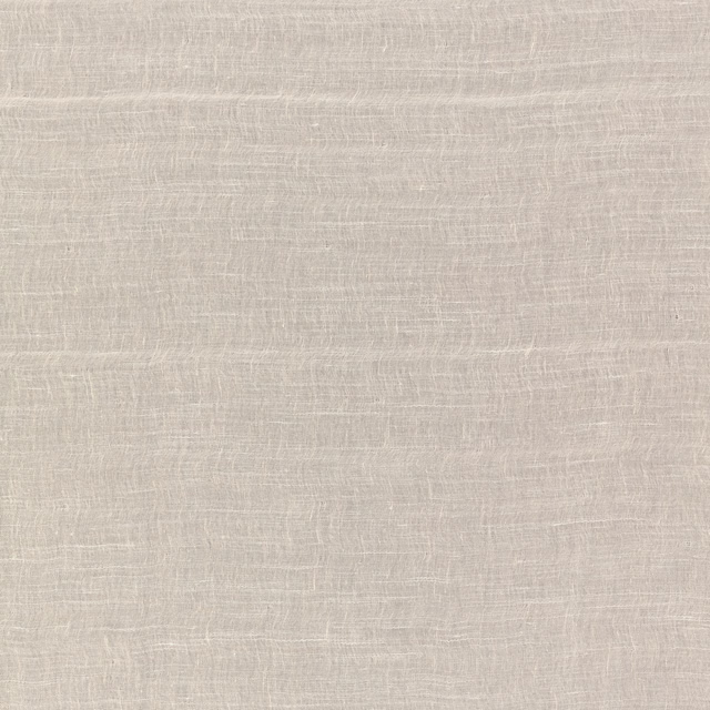 Pale natural greige sheer fabric with fine irregular woven lines and soft translucent texture
