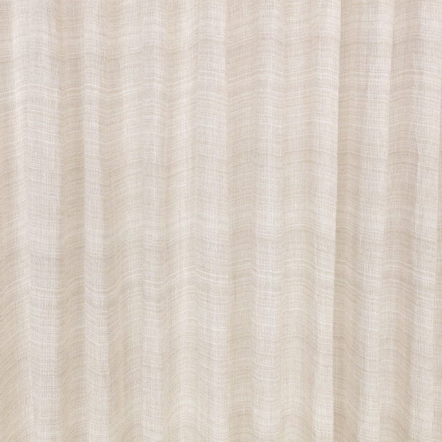 Pale vellum-cream sheer with fine weave and softly rippling vertical lines
