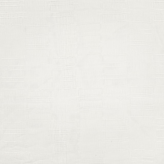 Pale Jasper white sheer with raised horizontal rectangular lines and fine vertical weave