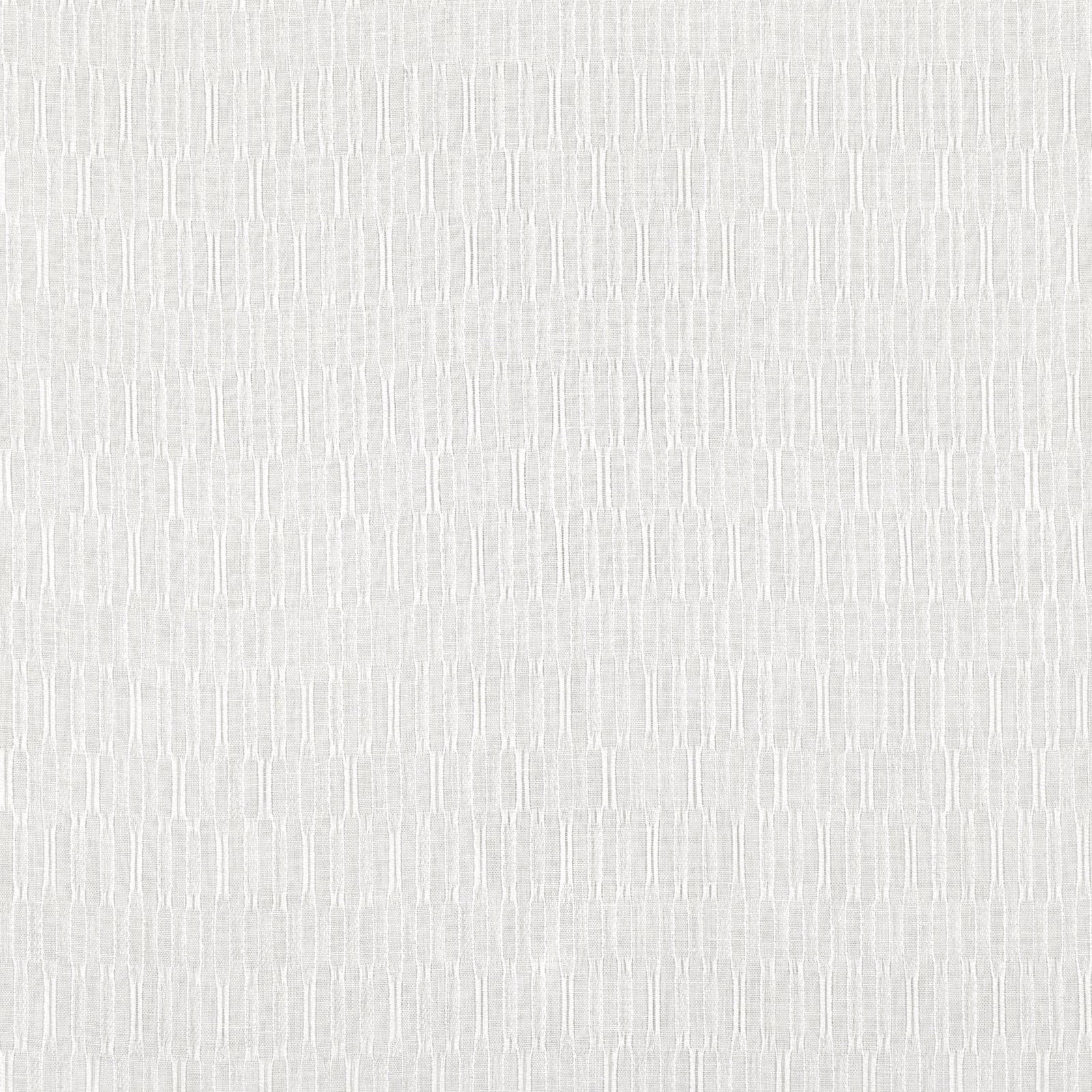 Cool white sheer fabric with delicate irregular vertical strié lines and fine texture