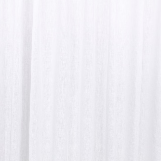 Cool white sheer textile with fine vertical striations and translucent woven texture