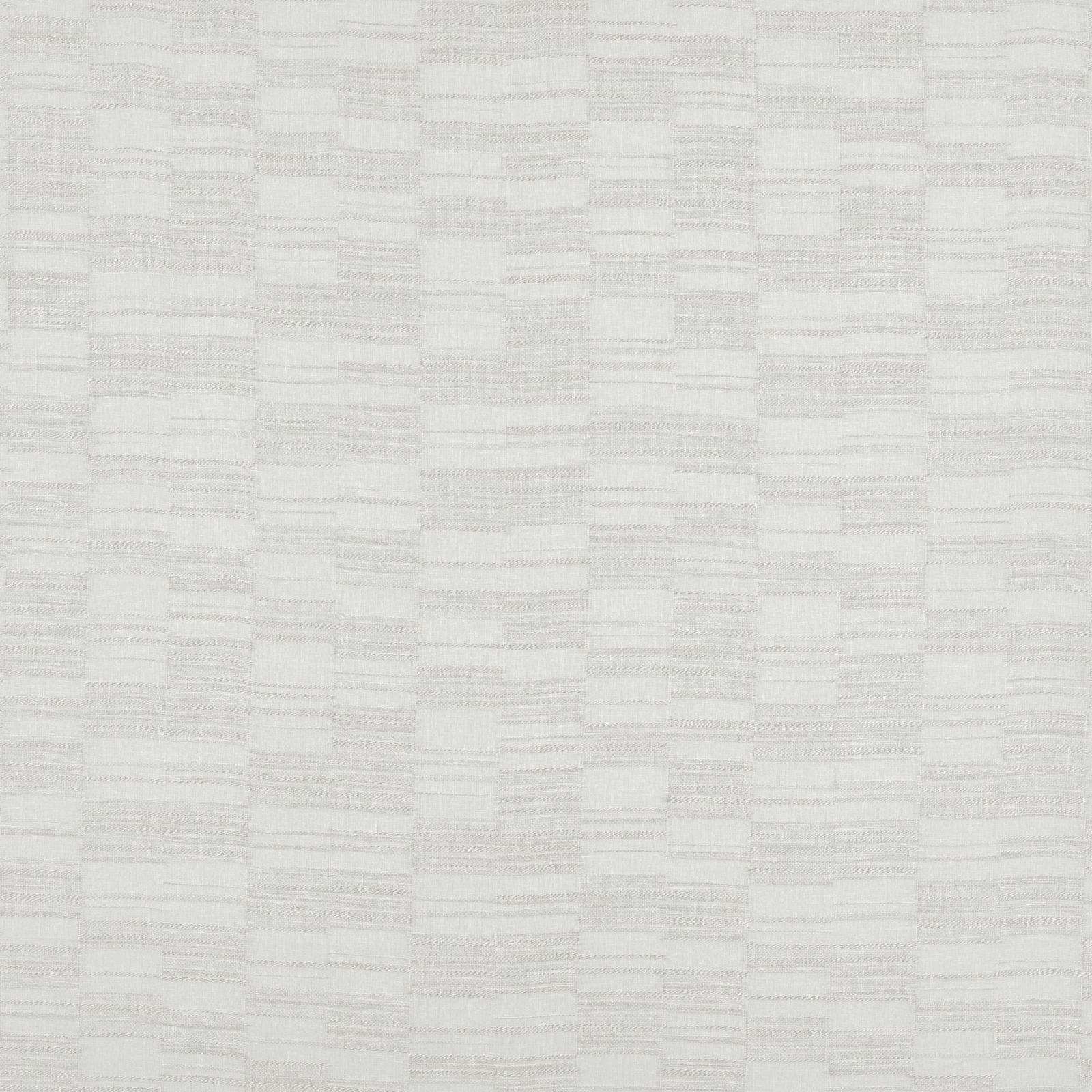 Pale cool-grey sheer with staggered rectangular blocks and fine horizontal woven lines