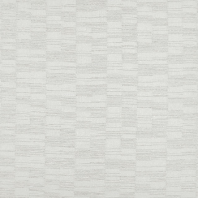 Pale cool-grey sheer with staggered rectangular blocks and fine horizontal woven lines