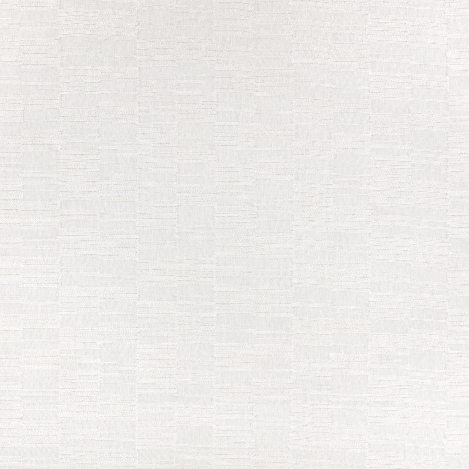 Cool white sheer with fine horizontal texture and faint vertical grid lines