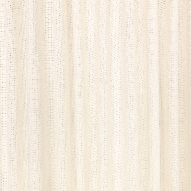Warm ivory sheer with fine vertical woven lines and delicate translucent texture