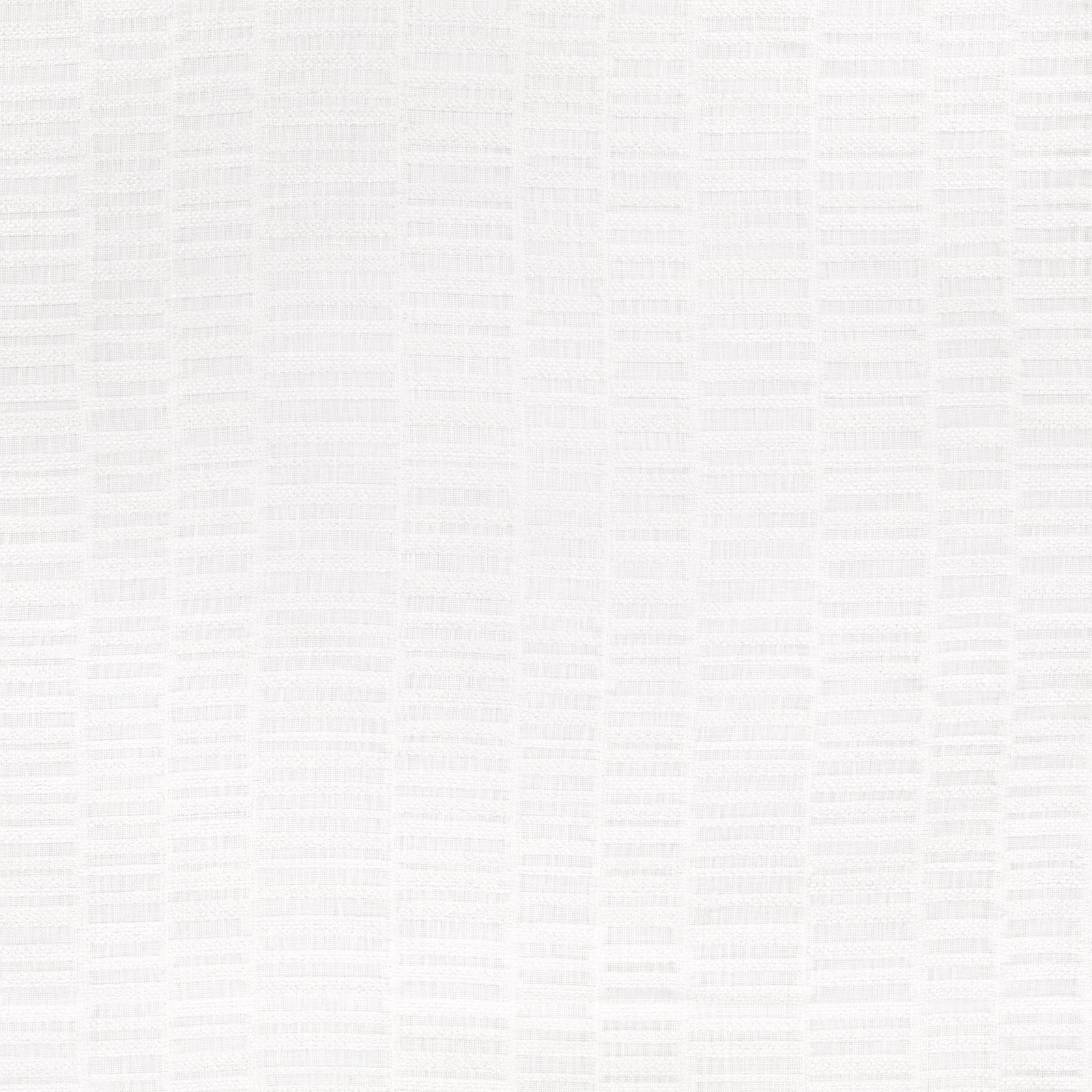 Soft white sheer showing delicate horizontal weave and faint vertical tonal bands