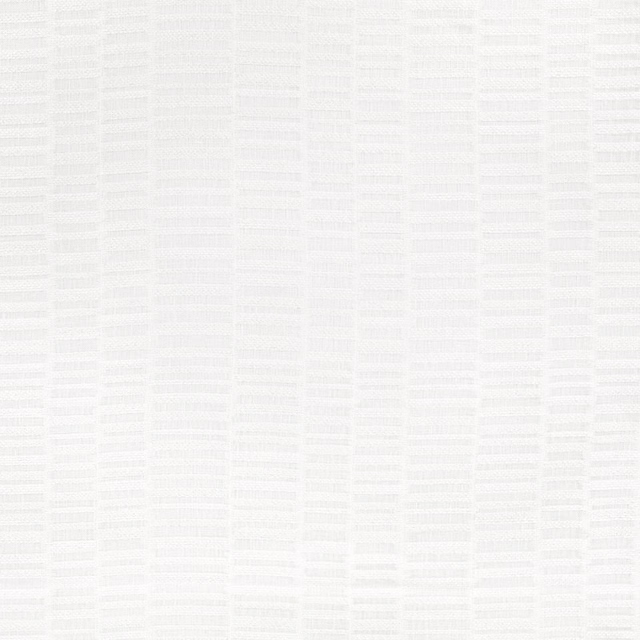 Soft white sheer showing delicate horizontal weave and faint vertical tonal bands