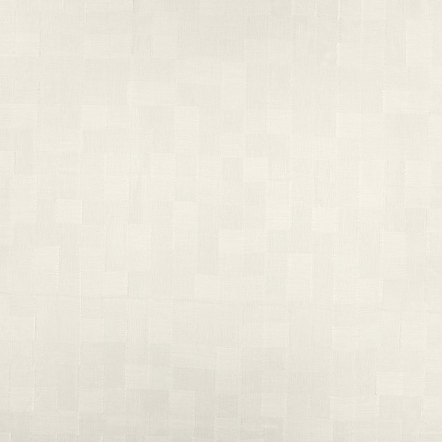 Pale ivory sheer with fine woven texture and faint overlapping rectangular blocks