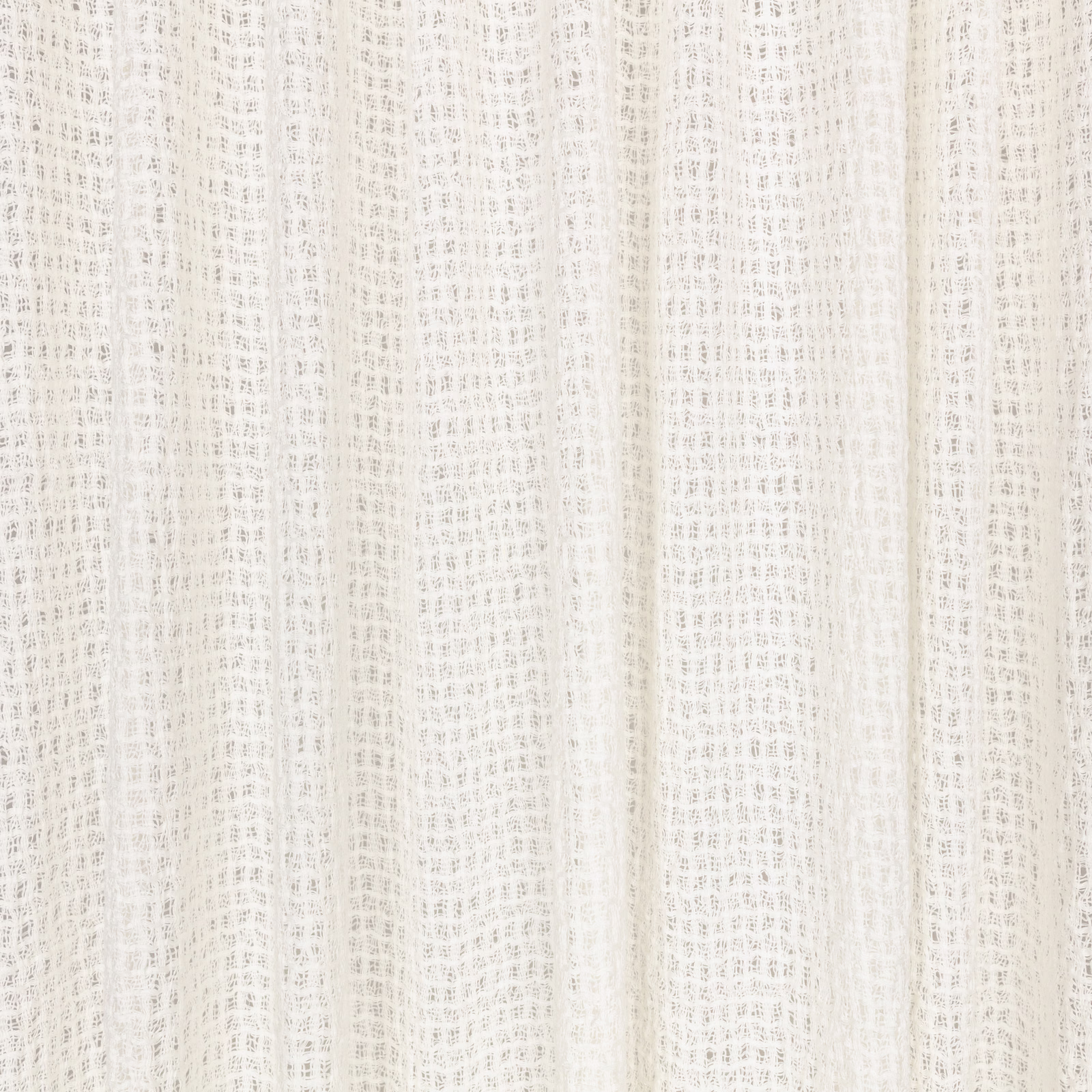 Ivory-white sheer fabric with fine open weave and softly vertical folds