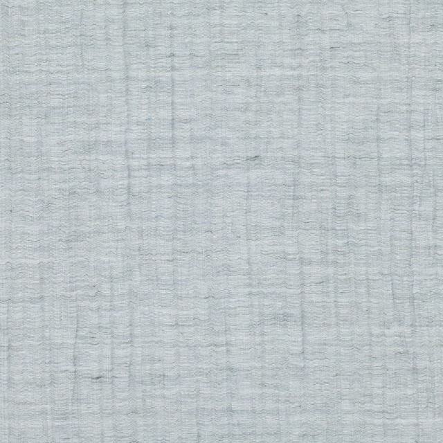Pale blue-grey sheer fabric with fine rippled horizontal texture and subtle vertical striations