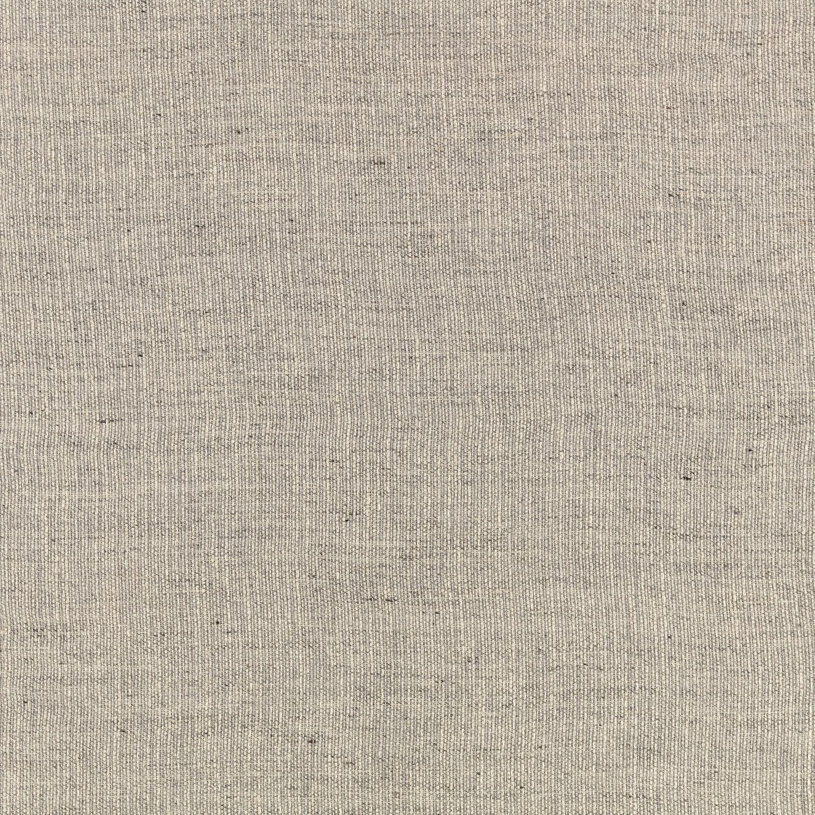 Pale driftwood greige sheer with fine vertical slubs and scattered dark flecks