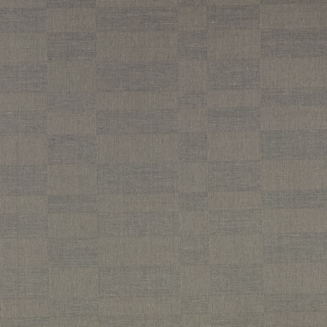 Smoky anthracite woven fabric with subtle tonal rectangular ashlar blocks