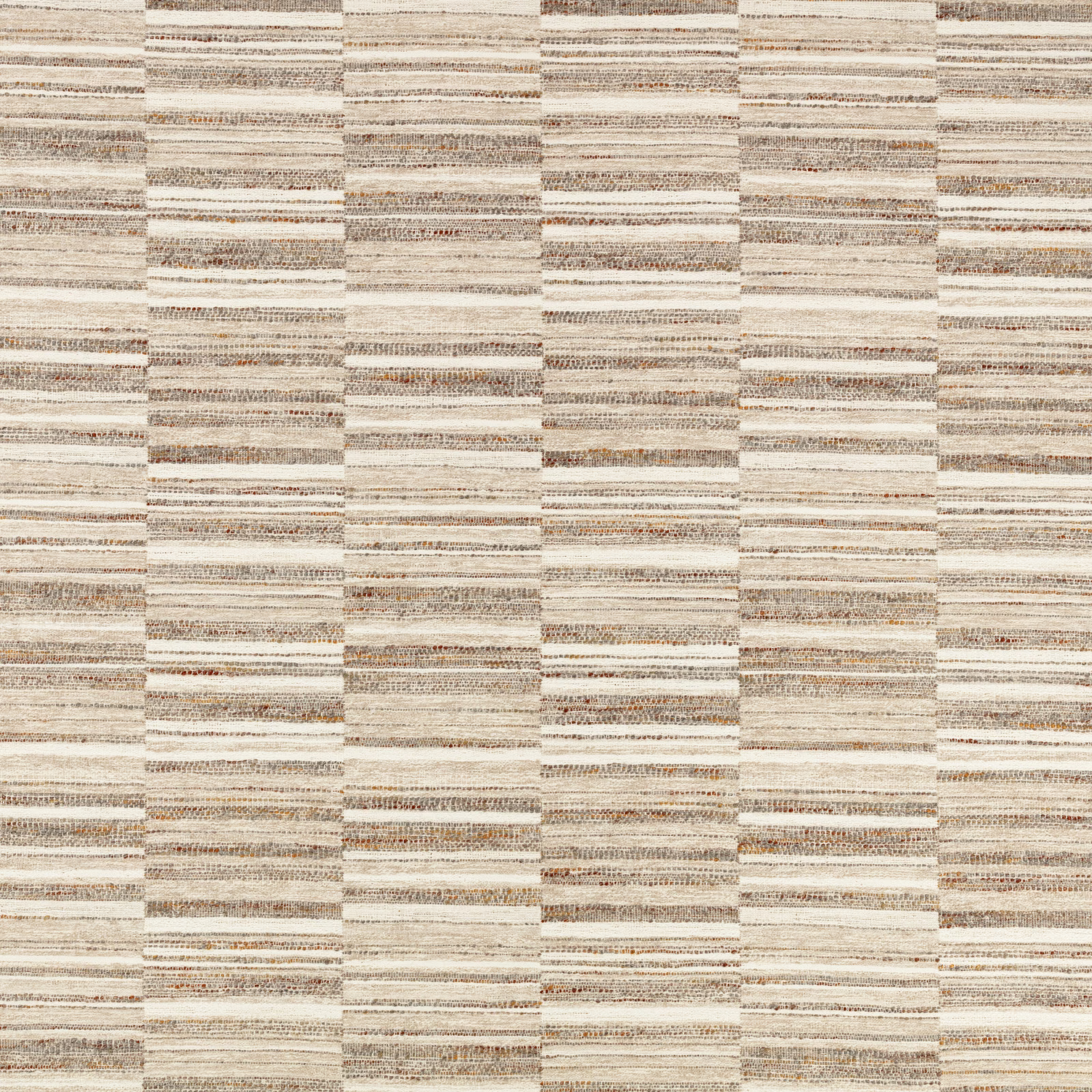 Pale grey-beige woven swatch with irregular horizontal bands and taupe flecks