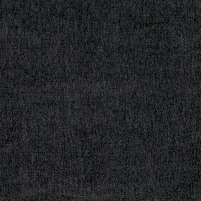 Near-black charcoal fabric swatch with subtle vertical striations and mottled woven texture