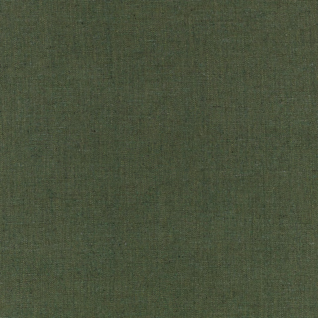 Close-up of M649 Verde showing muted moss-green plain weave with fine tonal texture