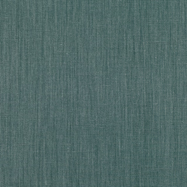 Close-up of cool muted teal fabric with fine vertical woven texture