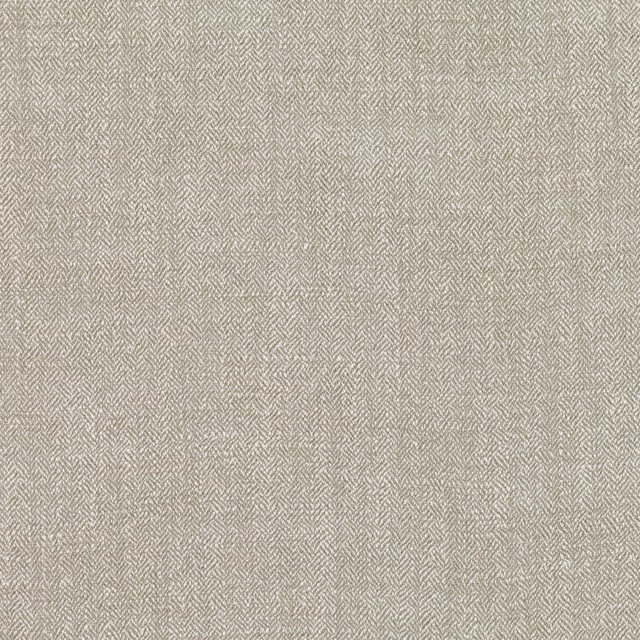 Close-up of cool cement-grey textile with a fine, pale herringbone weave
