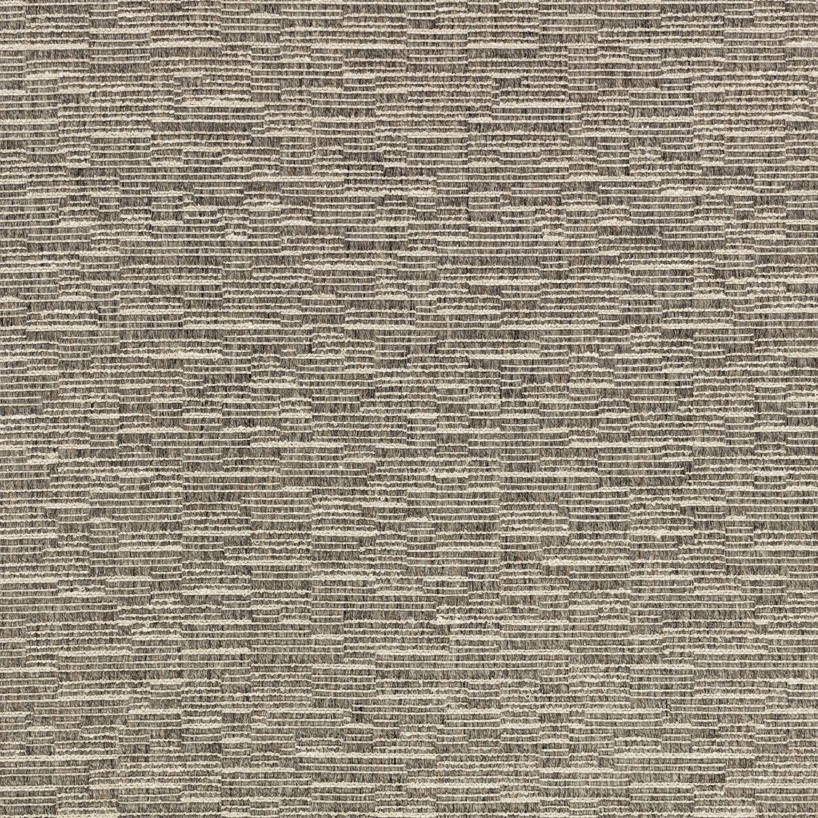 Close-up of gunmetal-grey fabric with irregular horizontal woven texture and pale flecks