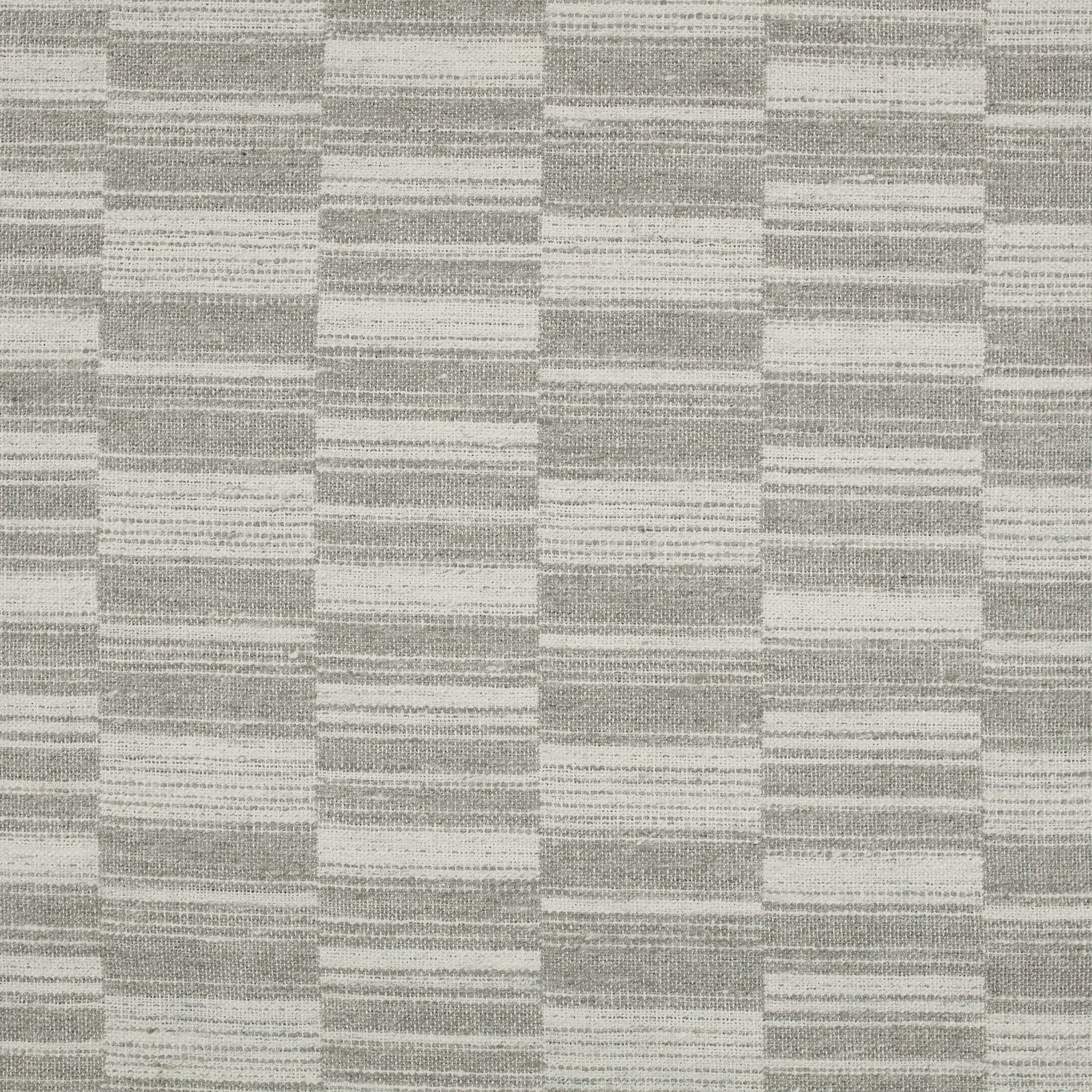 Misty grey woven textile with rectangular blocks and fine horizontal striations