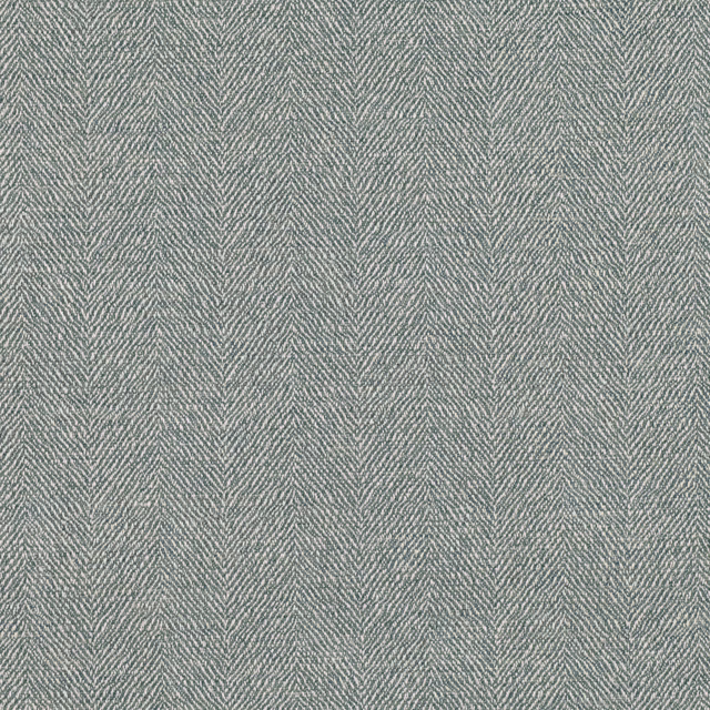 Muted blue-grey fabric with a fine repeating vertical chevron weave