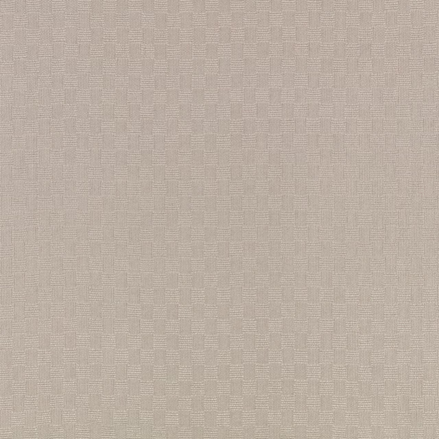 Pale taupe woven fabric with a fine stepped geometric texture and softly mottled surface