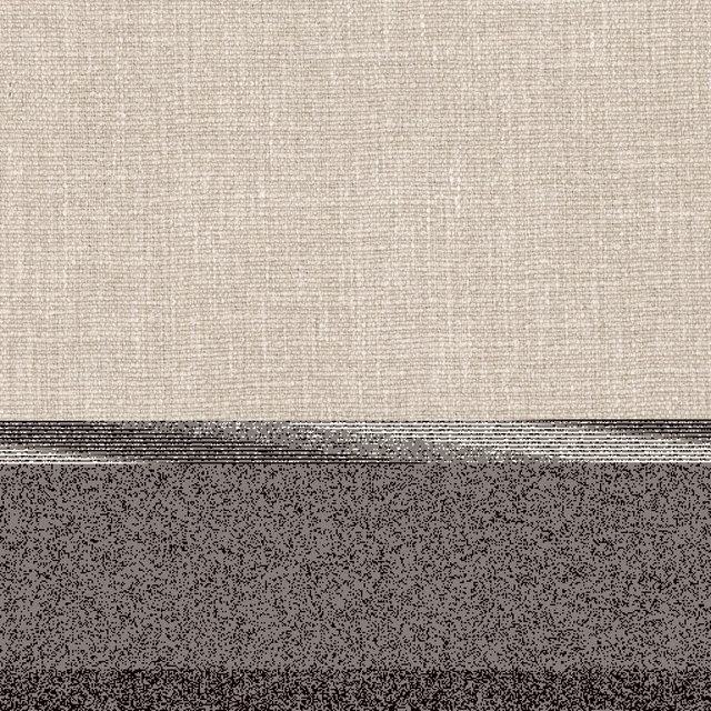 Oatmeal and charcoal grey two-tone woven textile with fine horizontal texture