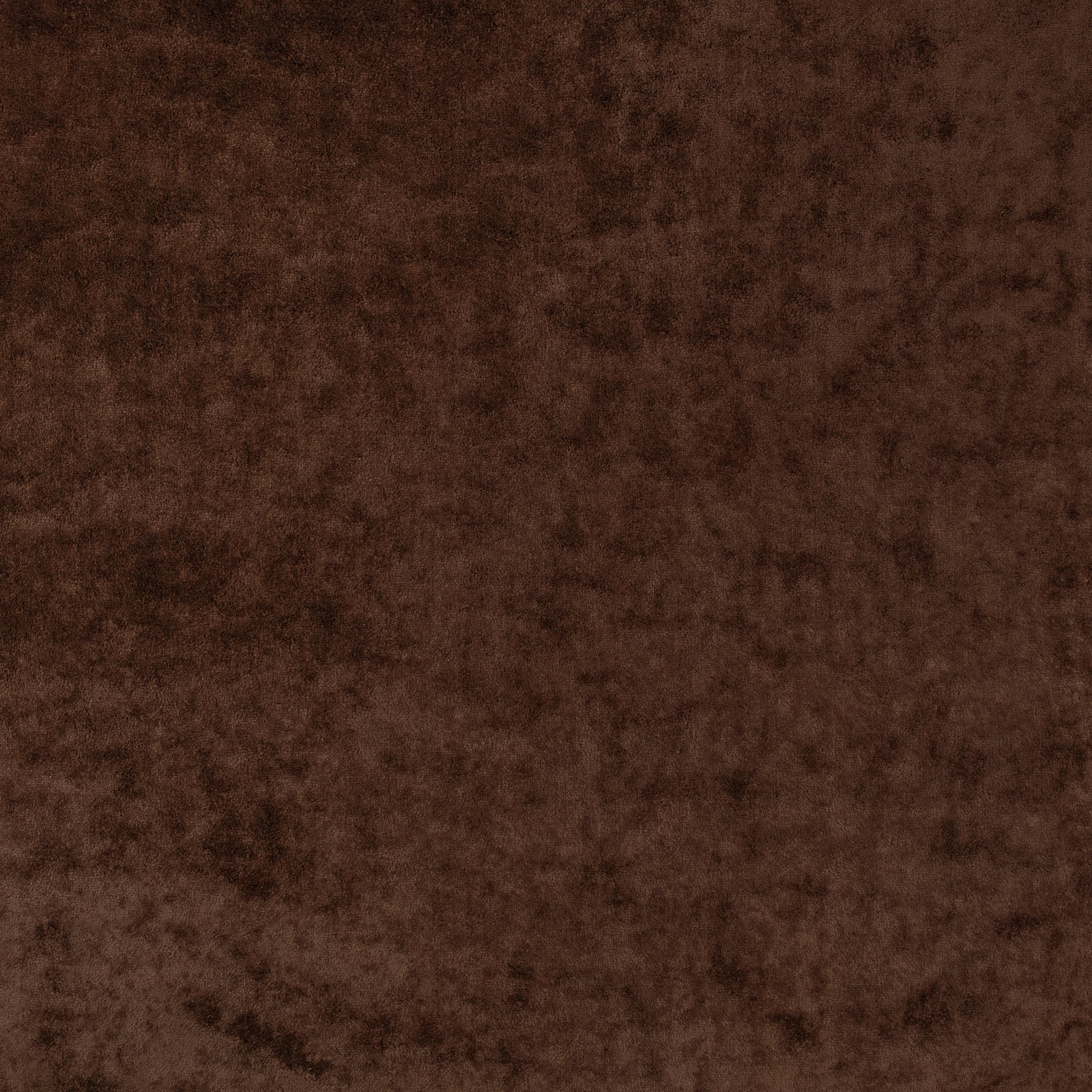 Deep sienna-brown velvet with mottled plush pile and subtle rust-toned shading